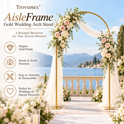 Trovunex® AisleFrame Gold Wedding Arch Stand