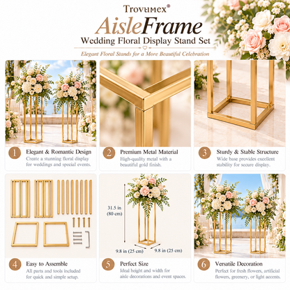 Trovunex® AisleFrame Wedding Floral Display Stand Set
