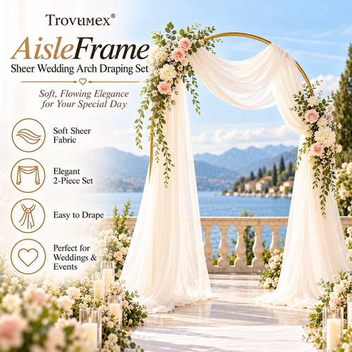 Trovunex® AisleFrame Sheer Wedding Arch Draping Set