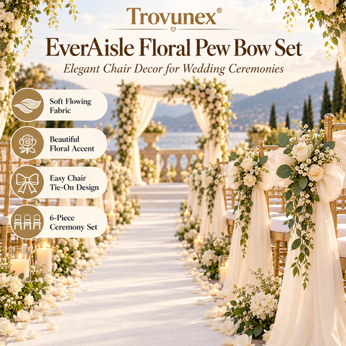 Trovunex® EverAisle Floral Pew Bow Set