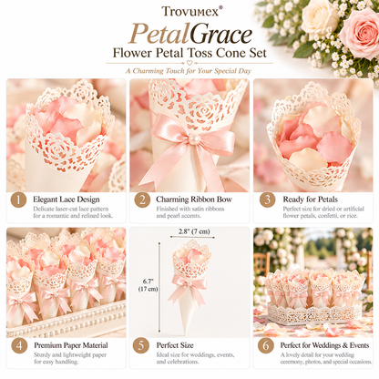 Trovunex® PetalGrace Flower Petal Toss Cone Set