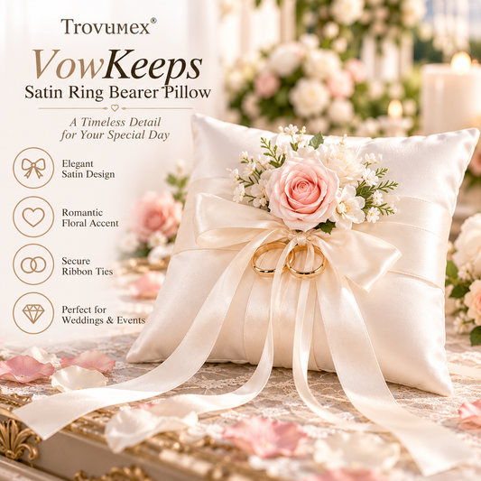 Trovunex® VowKeeps Satin Ring Bearer Pillow