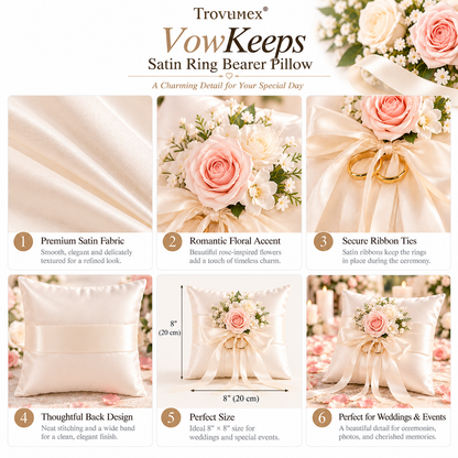 Trovunex® VowKeeps Satin Ring Bearer Pillow